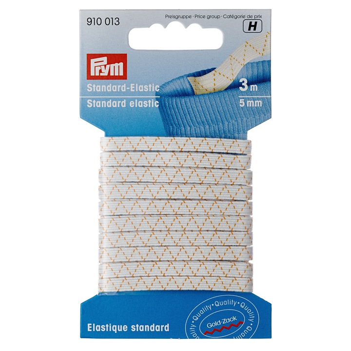 Elastic standard, 5 mm latime, 3 m lungime, alb, Prym