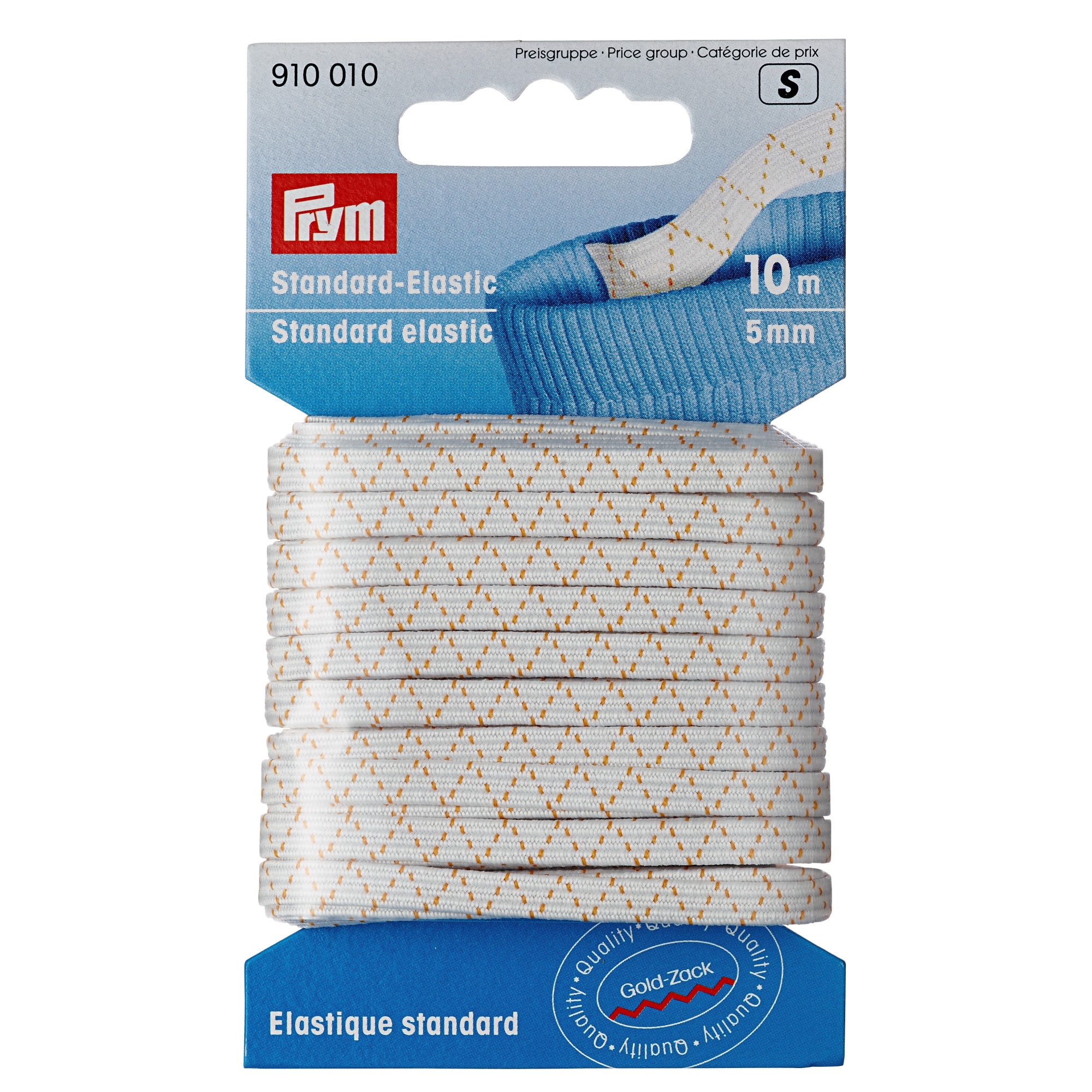 Elastic standard, latime 5 mm, lungime 10 m, alb, Prym