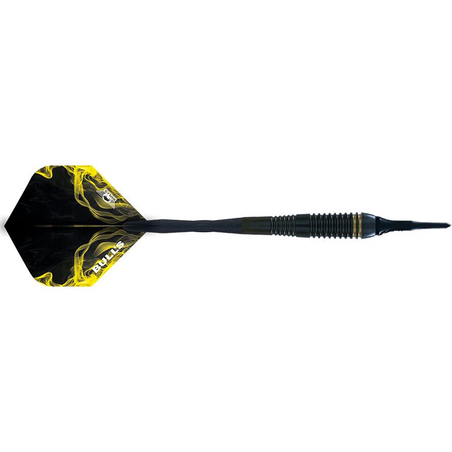 Sageti Darts Bulls, 18 g, 80 % Tungsten, 40 mm, Negru/Galben
