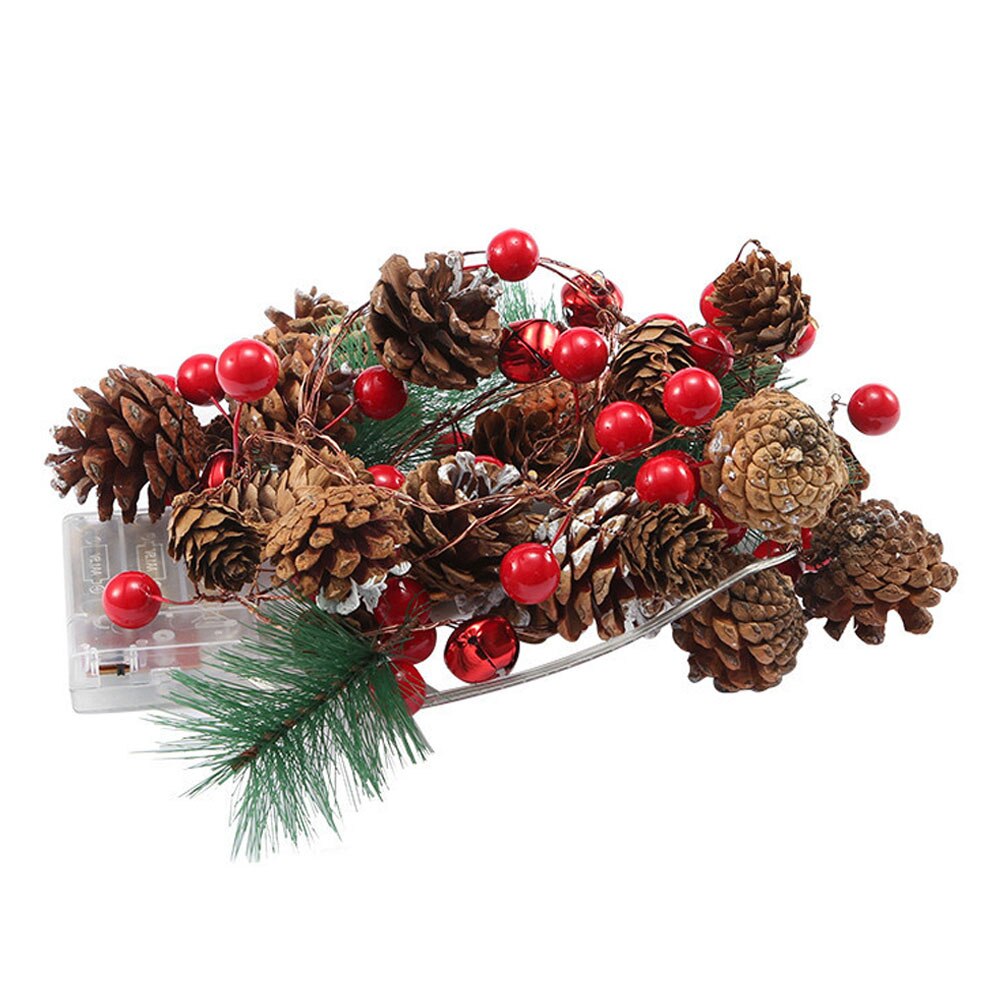 Instalatie de Craciun LED, 20 LED-uri, forma conului de pin, 200cm, lumina alba calda