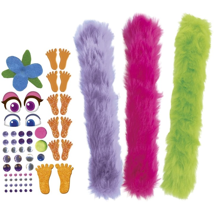 Set decorare bratari, Lansay, Trolls Kit, 3 bratari, 63 accesorii, Multicolor