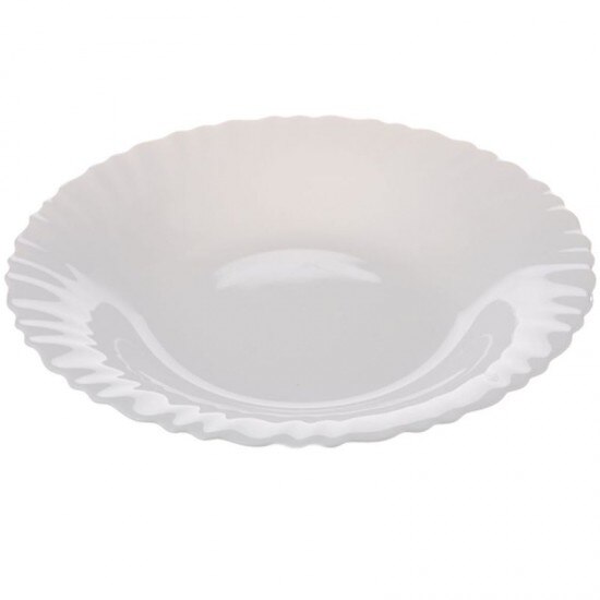 Set 6 farfurii albe opal,adanci,rotunde,Luminarc,23cm