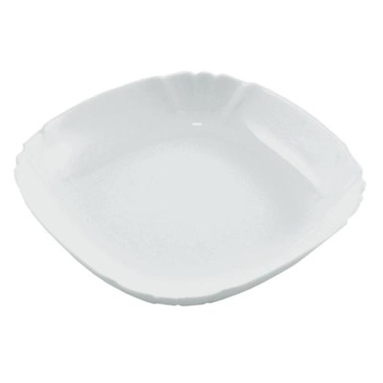 Set 6 farfurii albe opal adanci,patrate,Luminarc,20cm Set 6 farfurii albe opal adanci,patrate,Luminarc,20cm