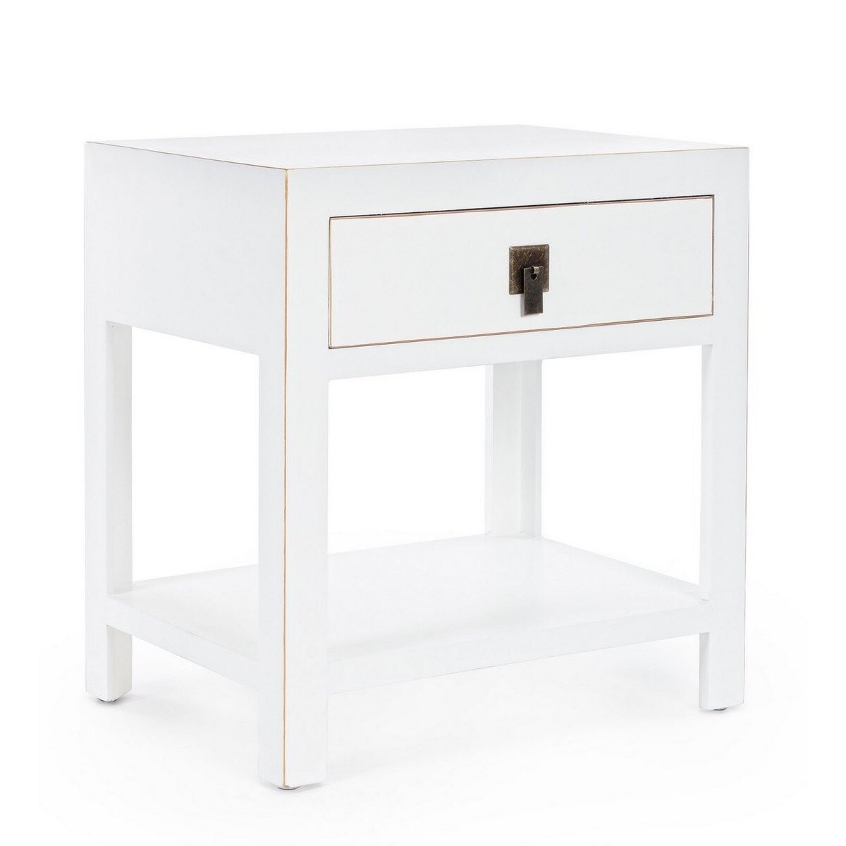 Noptiera 1 sertar cu polita mdf alb Pechino 46.5 cm x 34 cm x 50.5 h