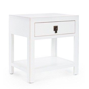 Noptiera 1 sertar cu polita mdf alb Pechino 46.5 cm x 34 cm x 50.5 h Noptiera 1 sertar cu polita mdf alb Pechino 46.5 cm x 34 cm x 50.5 h