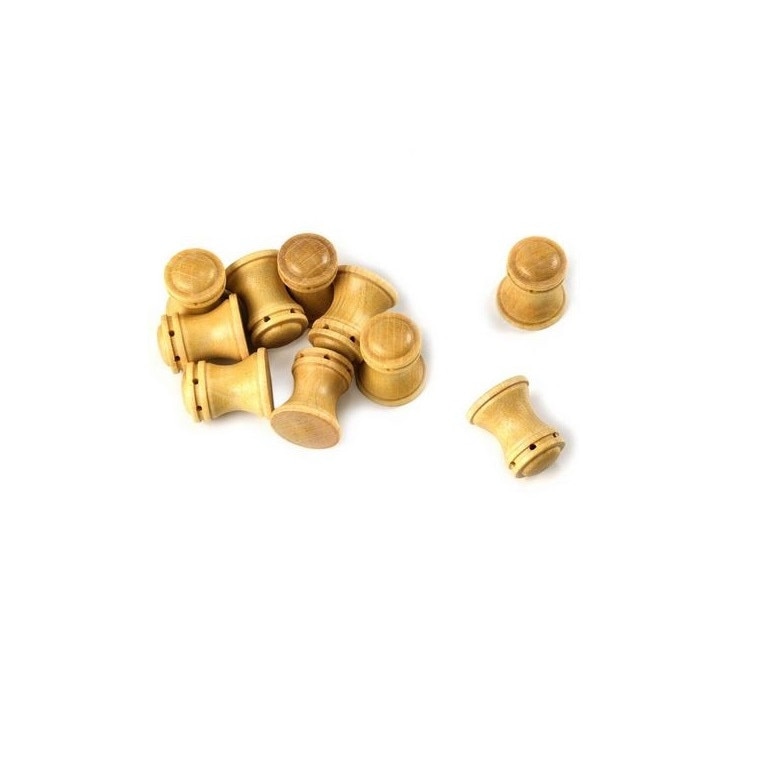 Set 10 buc cabestan vertical din lemn pentru Navomodele, 16 mm