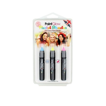 Set creioane, pictura pe fata, PaintGlow, UV Pastel-Shades HP35, 3 x 3.5g Set creioane, pictura pe fata, PaintGlow, UV Pastel-Shades HP35, 3 x 3.5g