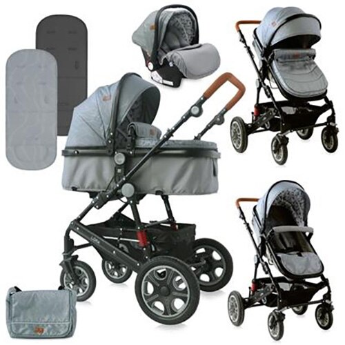 Carucior 3 in 1 Lorelli Lora Grey Lighthouse, cos auto inclus, Gri