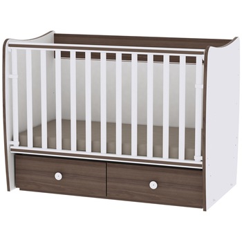Patut balansoar Lorelli Matrix White Walnut, 60 x 120 cm, transformabil, Alb/Maro Patut balansoar Lorelli Matrix White Walnut, 60 x 120 cm, transformabil, Alb/Maro