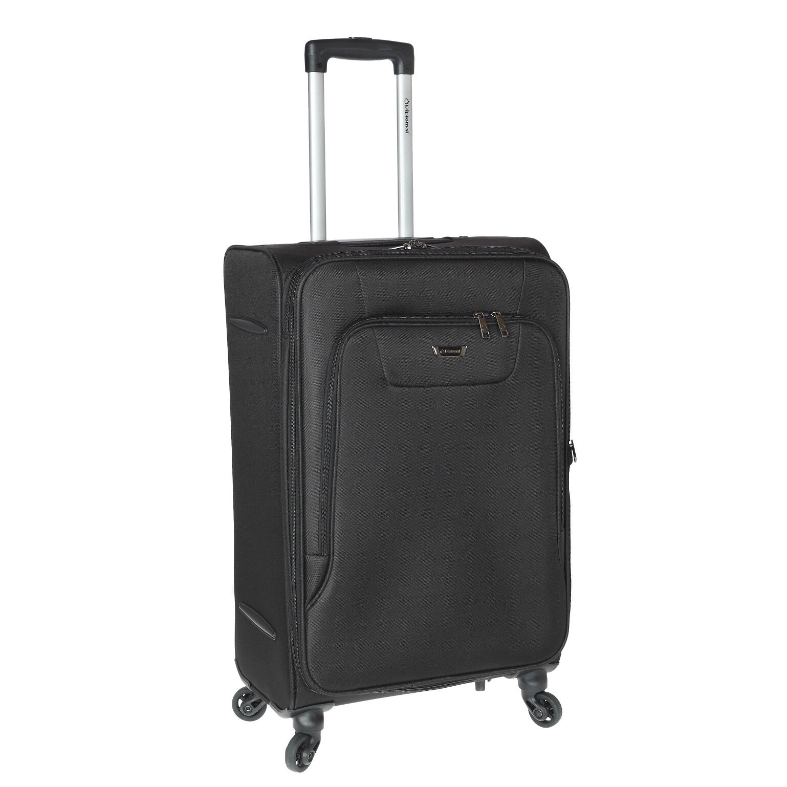 Troler Mediu, Extensibil, Poliester, 4 Roti, Diplomat, ZC 984 - 67 cm, Negru