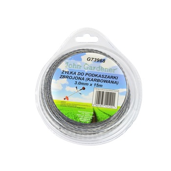 Coarda taiere pentru masini de tuns iarba, ondulata, din plastic otelit, 3mm x 15m Coarda taiere pentru masini de tuns iarba, ondulata, din plastic otelit, 3mm x 15m