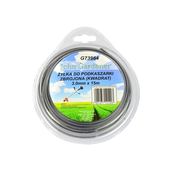 Fir taiere pentru masini de tuns iarba, patrata, din plastic otelit, 3mm x 15m, G73964 Fir taiere pentru masini de tuns iarba, patrata, din plastic otelit, 3mm x 15m, G73964