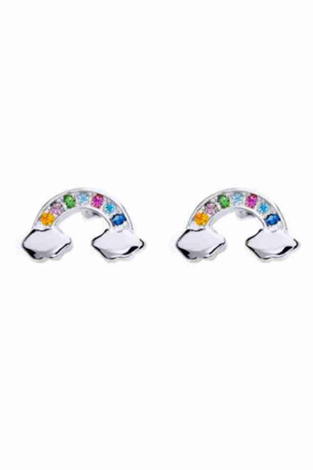 Cercei din argint 925 Rainbow in forma de curcubeu cu cheita din argint, ideali aniversare, sarbatori, martisor