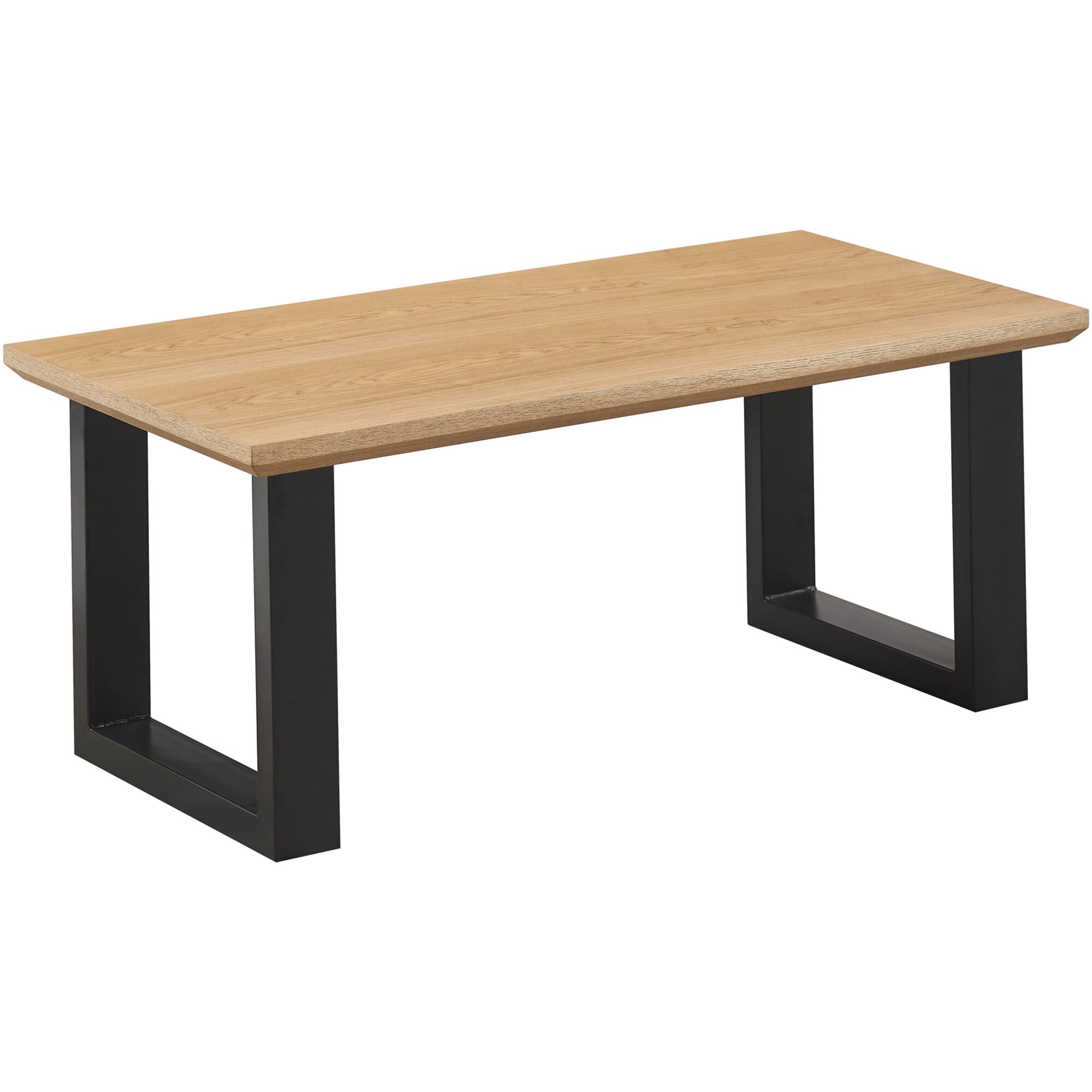 Masa cafea Kring Portland, metal, picioare U, 110x60x45 cm, finisaj lemn