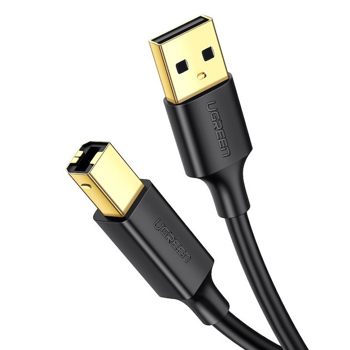Адаптер Ugreen, USB-B (Male) - USB 2.0 (Male) Printer кабел, 480 Mbps, 1.5m, черен