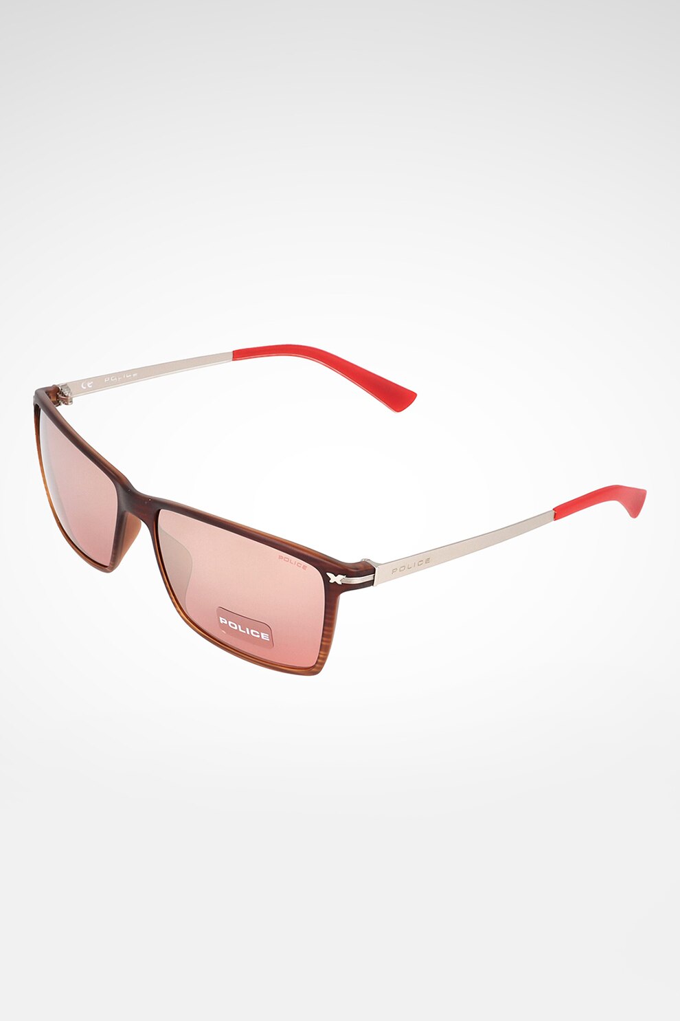 Police, Ochelari de soare patrati unisex, Maro/Argintiu, 58-16-140 Standard