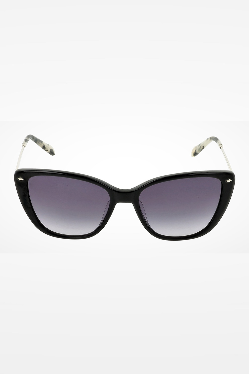 Fossil, Ochelari de soare cat-eye cu lentile in degrade, Negru/Argintiu, 54-17-140 Standard
