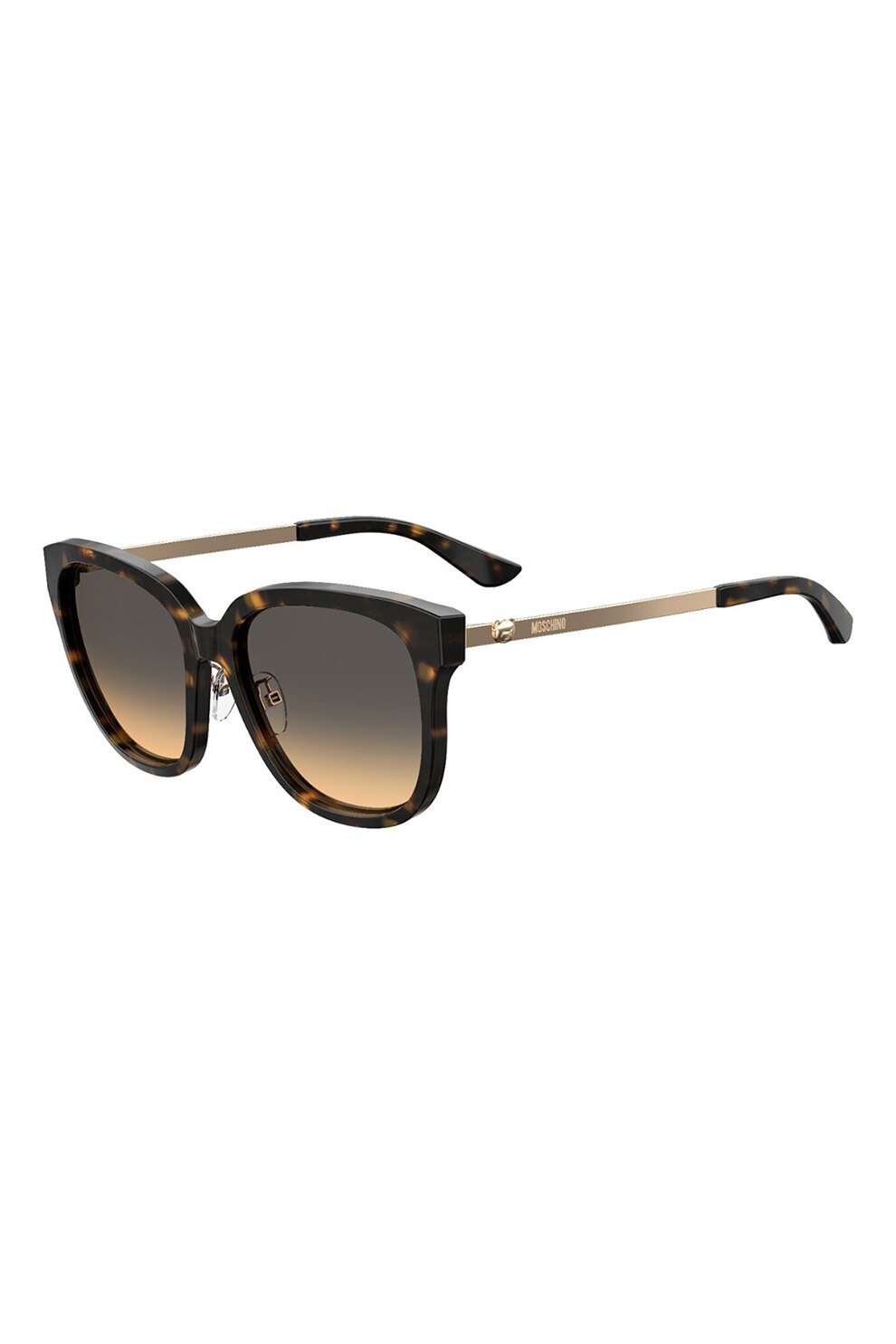 Moschino, Ochelari de soare wrap cu lentile in degrade, Maro/Auriu, 57-18-145 Standard