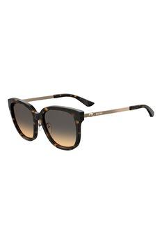 Moschino, Ochelari de soare wrap cu lentile in degrade, Maro/Auriu, 57-18-145 Standard Moschino, Ochelari de soare wrap cu lentile in degrade, Maro/Auriu, 57-18-145 Standard