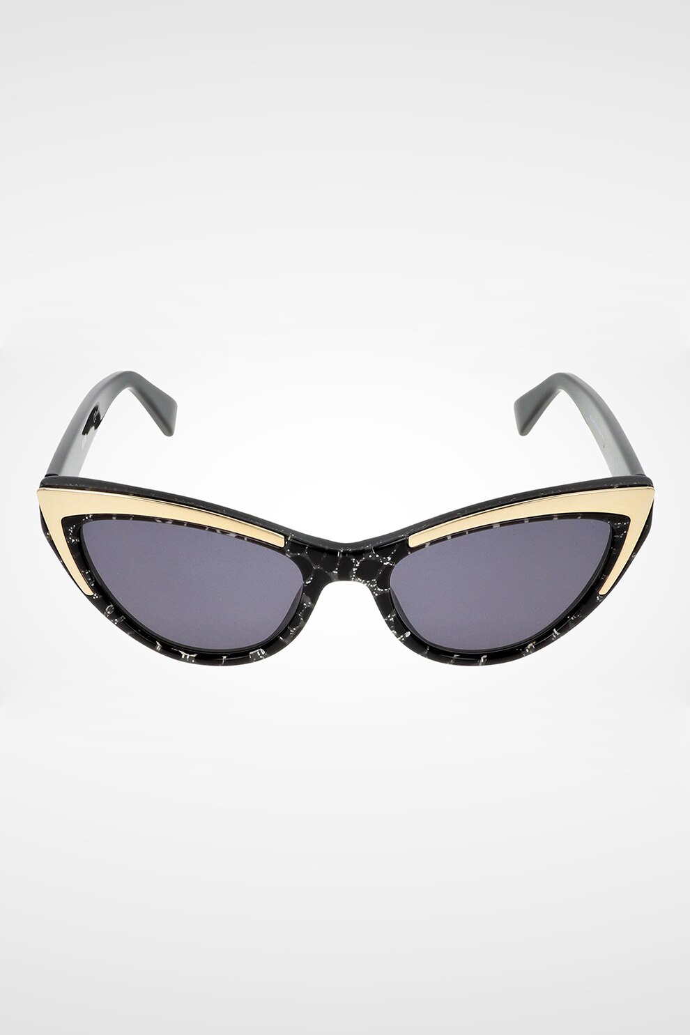 Love Moschino, Ochelari de soare cat-eye cu logo, Negru/Auriu, 53-19-140 Standard