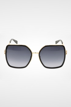 Love Moschino, Ochelari de soare butterfly cu lentil in degrade, Negru/Auriu, 58-17-135 Standard Love Moschino, Ochelari de soare butterfly cu lentil in degrade, Negru/Auriu, 58-17-135 Standard
