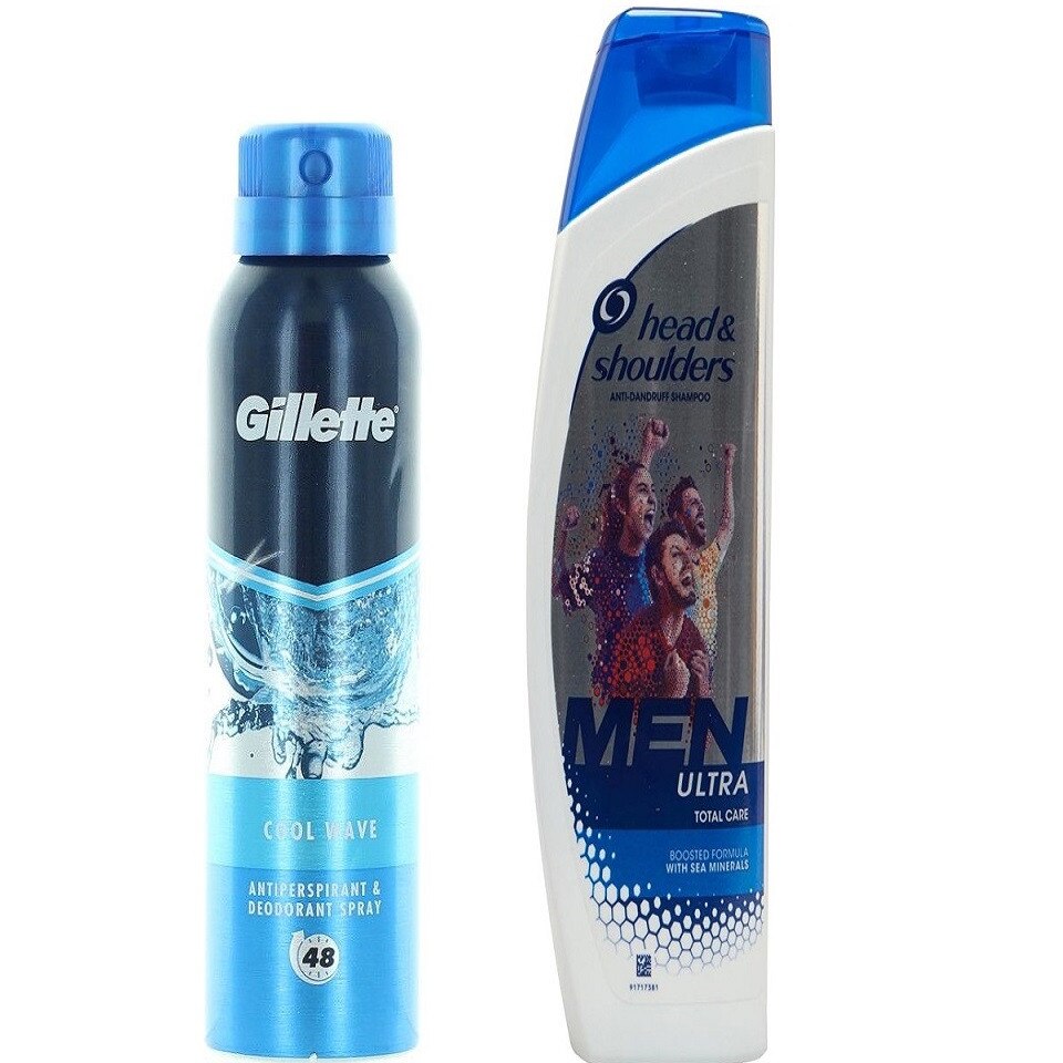Set 2 Piese Head & Shoulders, 1 x Sampon Total Care Men 270 ml, 1 x Spray Antiperspirant Cool Wave 150 ml