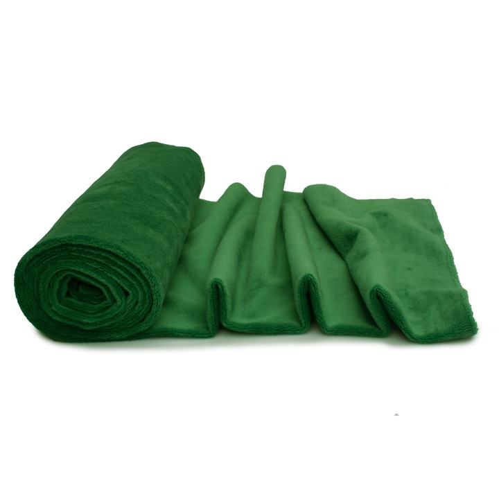 Tricotaje Polare netezi Minky, Culoare Verde iarba, dimensiune 50 cm x 160 cm