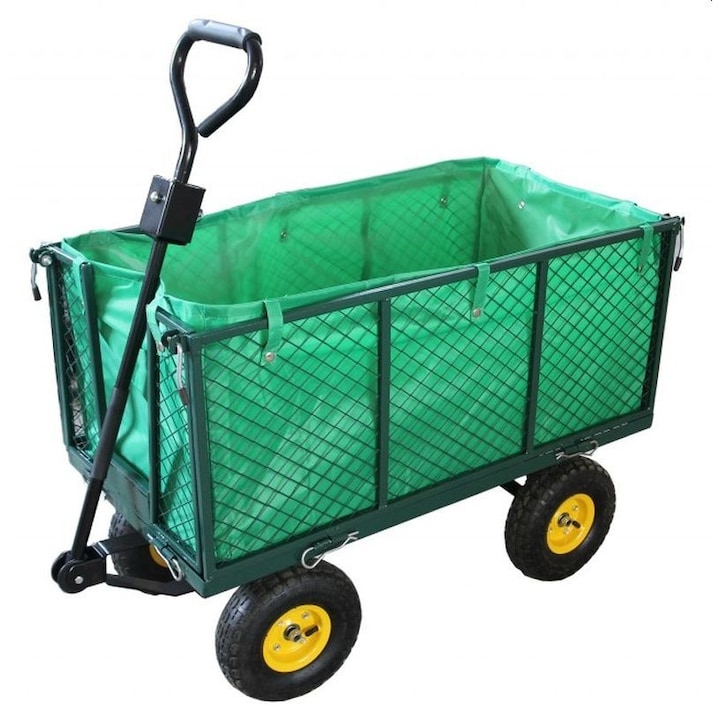 ProCart® Összecsukható kerti kocsi, fém keret, pneumatikus kerekek, textil borítás, maximális terhelés 550 kg