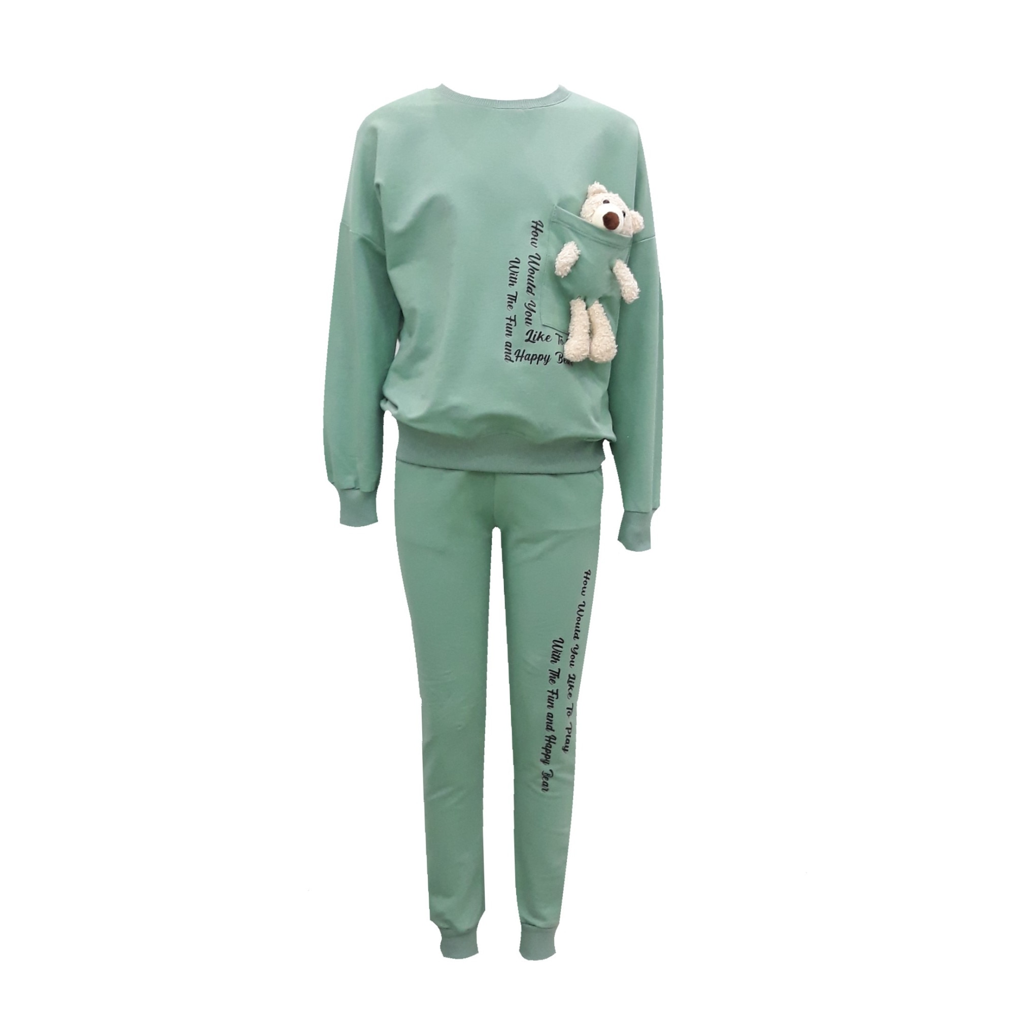 Compleu sport, fete, Verde pastel