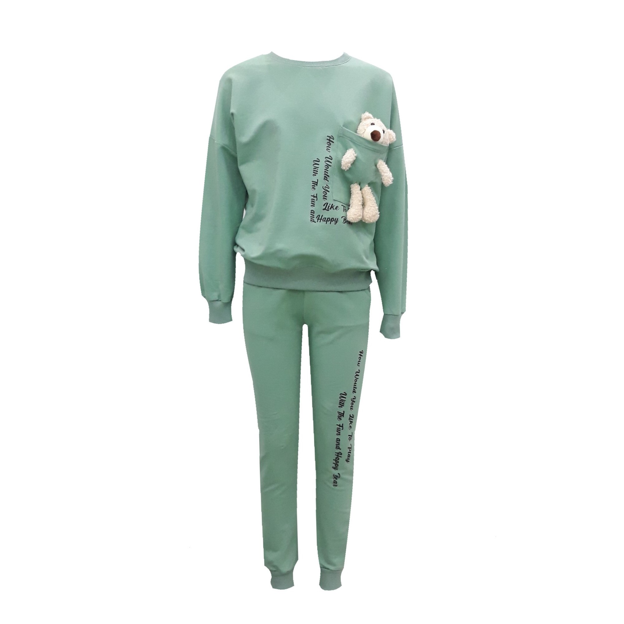 Compleu sport ,fete, verde pastel, doua piese, 14 ani\164cm