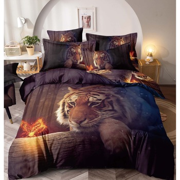 Lenjerie de pat dublu, FINET 6 piese (Finet 947) Tigru, 245 x 250 cm, Jojo Lenjerie de pat dublu, FINET 6 piese (Finet 947) Tigru, 245 x 250 cm, Jojo