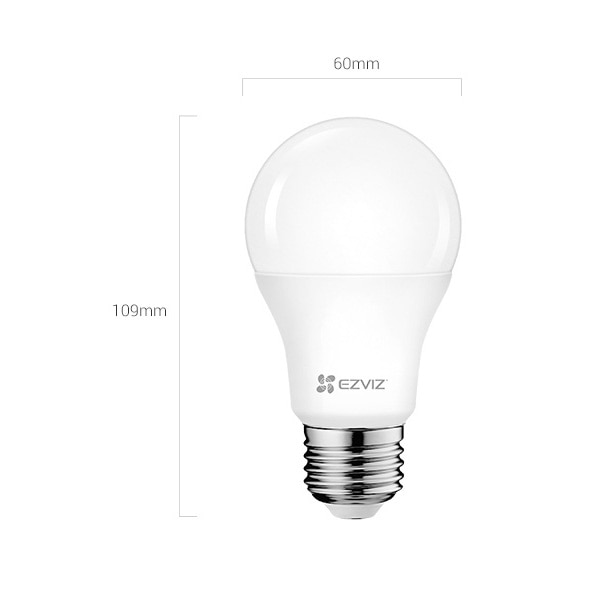 Bec LED inteligent EZVIZ LB1, Wi-Fi, E27, 8W, 806 lm, lumina alba