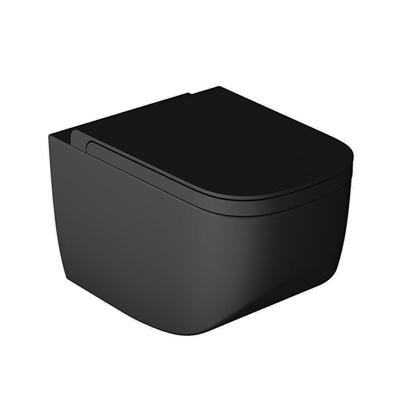 Vas WC suspendat, Hatria, Next, negru mat, antibacterian, rimless