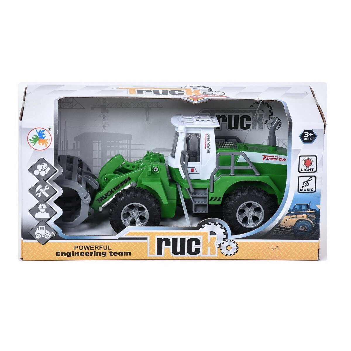 Tractor Jie Toys pentru lemne cu sunete si lumini, scara 1:18
