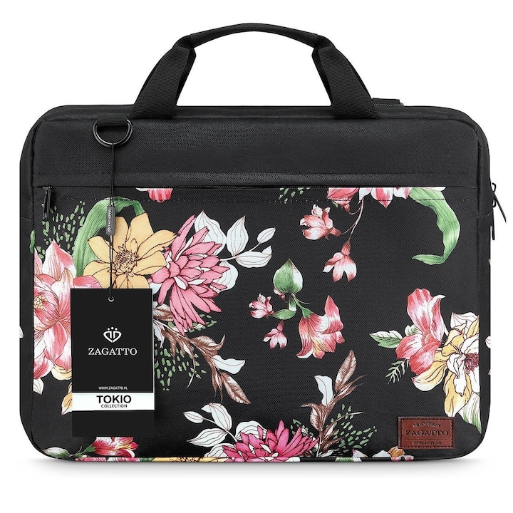 Чанта за лаптоп, Zagatto, TOKYO, 15.6 ", ZG79, Флорален модел, многоцветен