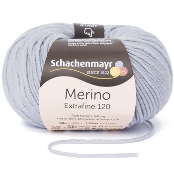 Fir de tricotat si crosetat, 100% lana merinos, grosime fir nr 3 Light, lungime 120 m, 50g, Merino Extrafine 120, argintiu 10192 Fir de tricotat si crosetat, 100% lana merinos, grosime fir nr 3 Light, lungime 120 m, 50g, Merino Extrafine 120, argintiu 10192