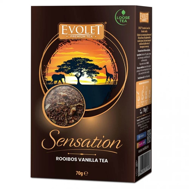Rooibos Vanilla Evolet Sensation tea, 70 g