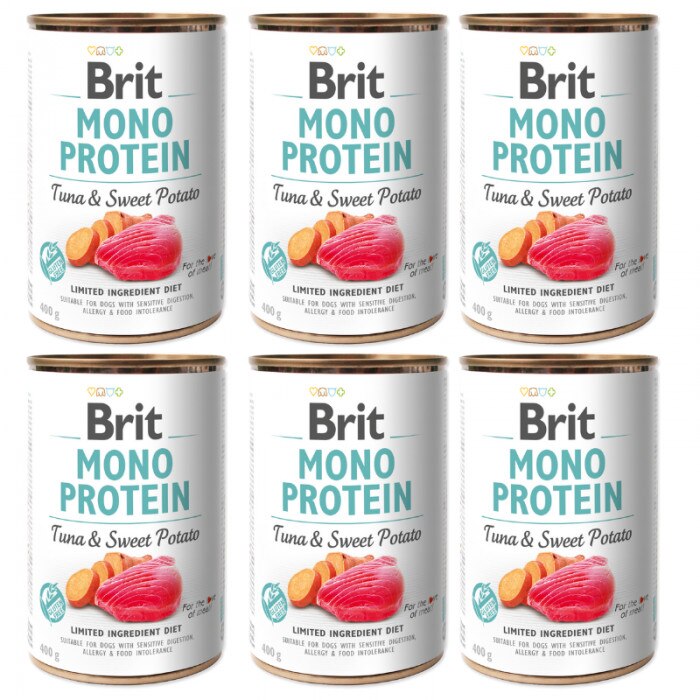 Hrana Umeda CainiBrit Mono Protein Ton si cartofi dulci 6 x 400 gr