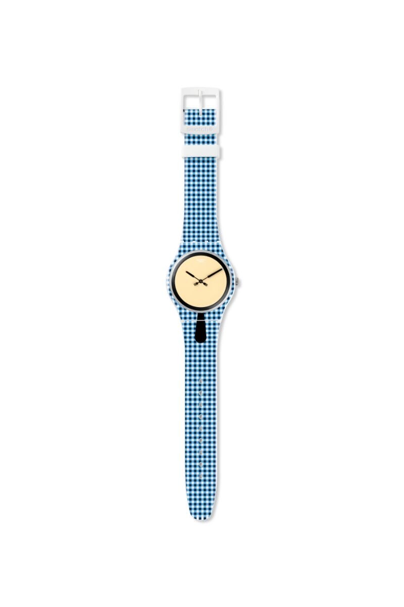 Ceas unisex Swatch, SUOW118, Albastru/Galben