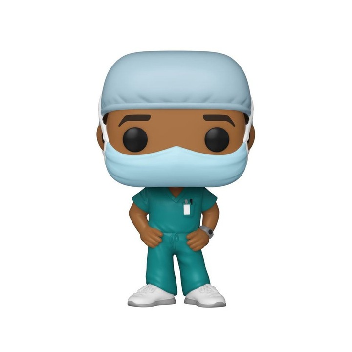 Figurina Front Line Worker POP! Male V2, 9 cm, Multicolor