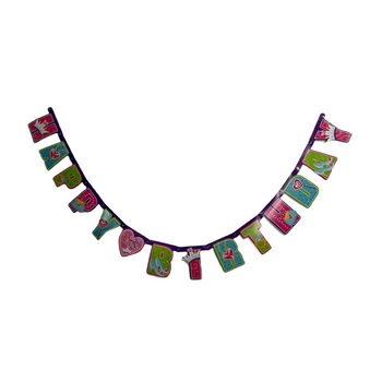 Banner de perete cu litere din carton Happy Birthday Princess, 213 cm, Multicolor, JMB-BBL2933 Banner de perete cu litere din carton Happy Birthday Princess, 213 cm, Multicolor, JMB-BBL2933