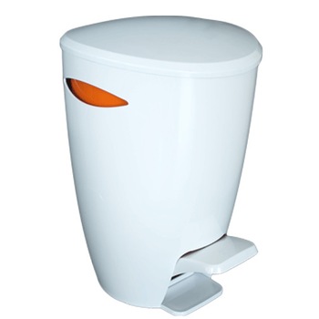 Cos baie cu pedala RAKI 5 l alb-orange Cos baie cu pedala RAKI 5 l alb-orange