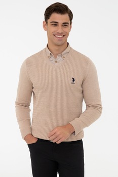 Pulover Barbat,U.S Polo Assn.,1259838, Camel Pulover Barbat,U.S Polo Assn.,1259838, Camel