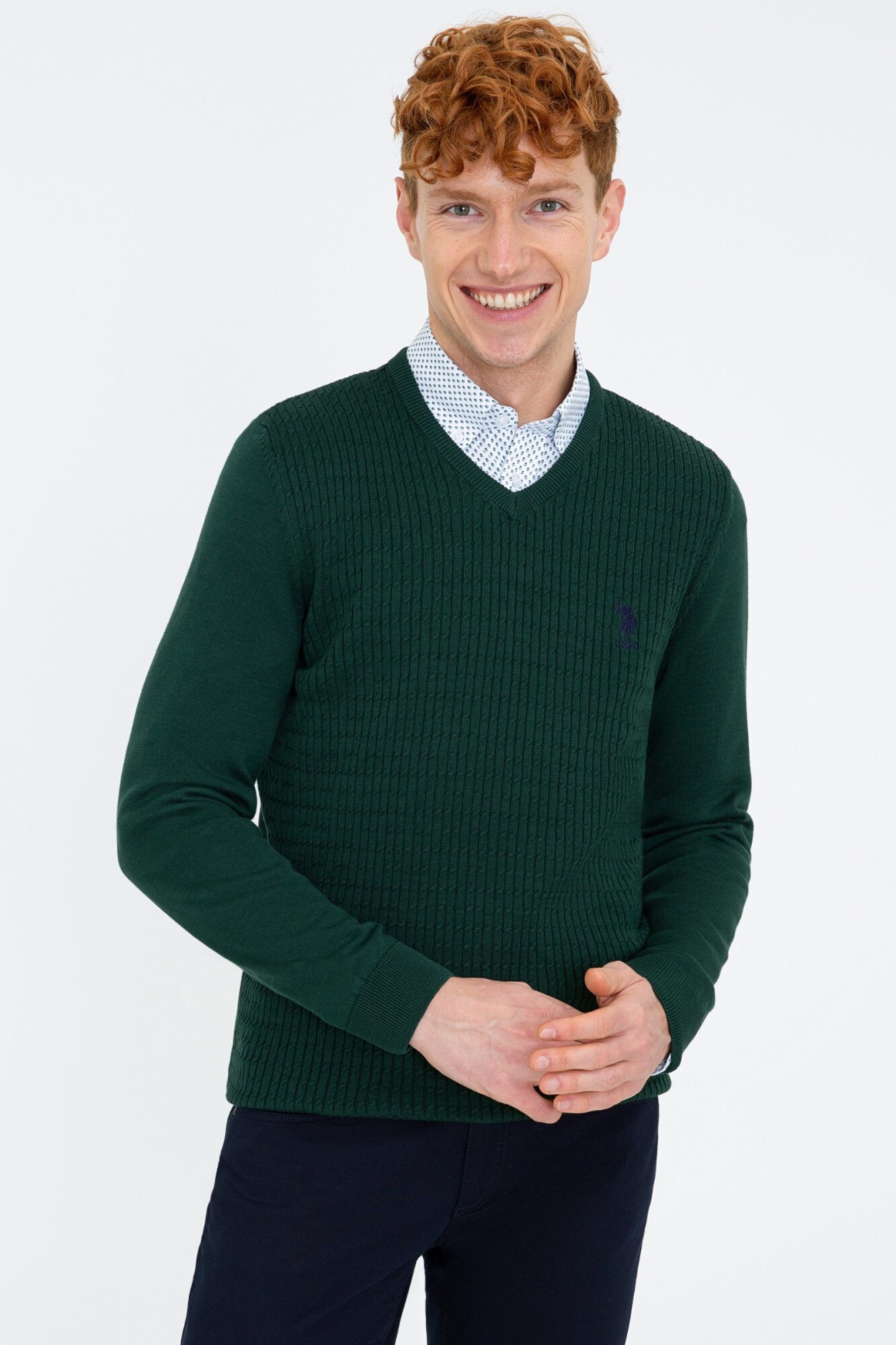 Pulover Barbat,U.S Polo Assn.,1259838, Verde