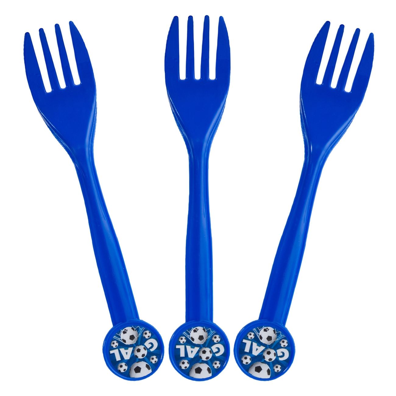 Set Furculite Zola® pentru petreceri tematice, albastre, model fotbal, 10 bucati