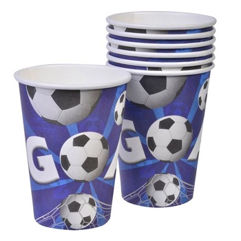 Set Pahare carton Zola® pentru petrecere copii, fotbal, 270 ml, 10 bucati Set Pahare carton Zola® pentru petrecere copii, fotbal, 270 ml, 10 bucati