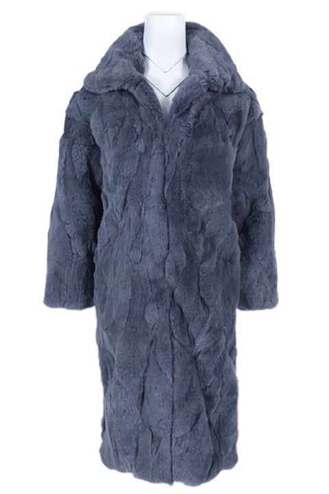Дамско палто, Естествен косъм от заек, Snow Queen, Син