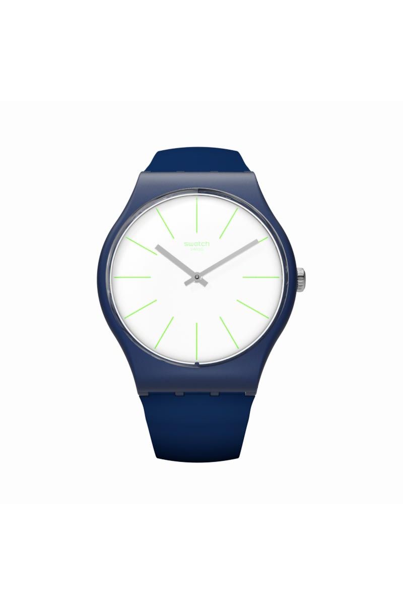 Ceas barbatesc Swatch, SUON127, Albastru/Alb