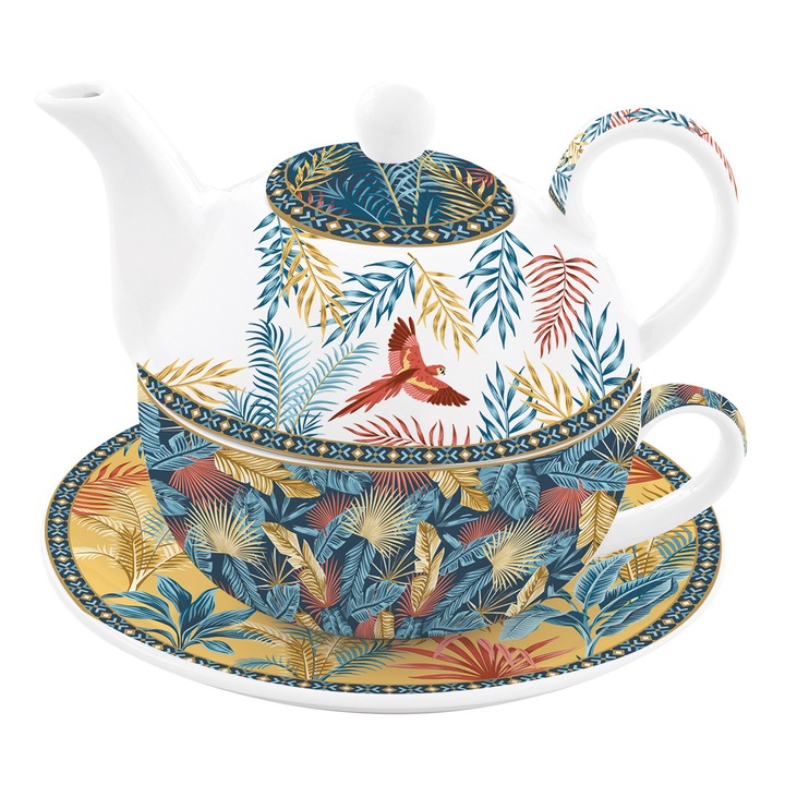 Ceainic Tea for one - Equatorial, Multicolor, Portelan, 350 ml