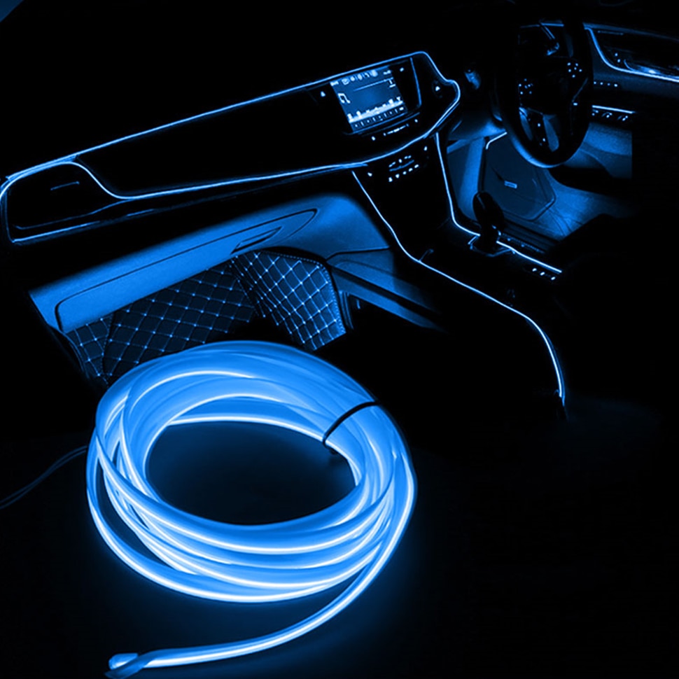 Hardship Stationary frequently Fir Neon Lumina Ambientala Auto, YWX, 5M, USB, Multifunctional, Usor de  instalat, Albastru - eMAG.ro